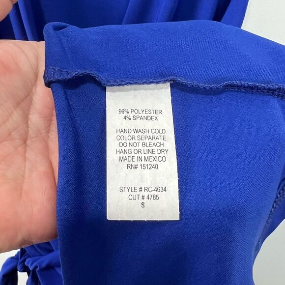 Rolla Coster Bright Cobalt Blue Sleeveless Tie Waist Dress S - Picture 5 of 6